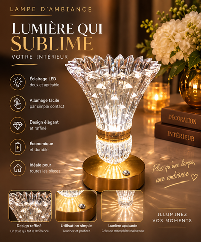 Lampe Cristal Doré