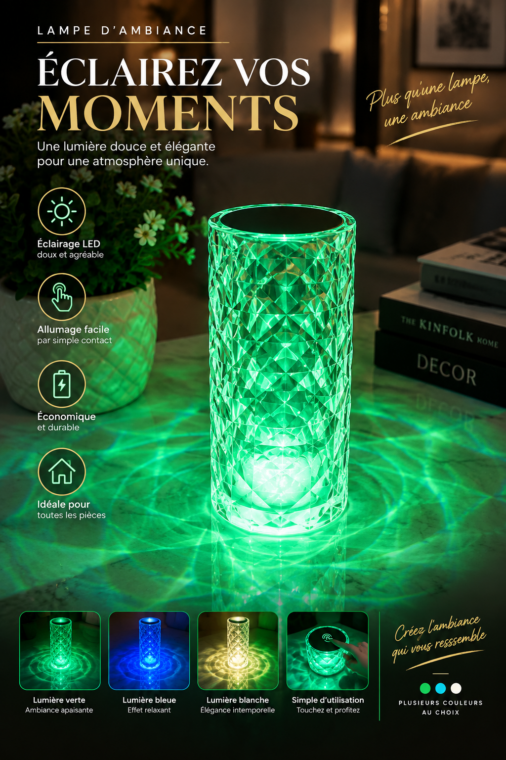 Lampe Cylindre Cristal