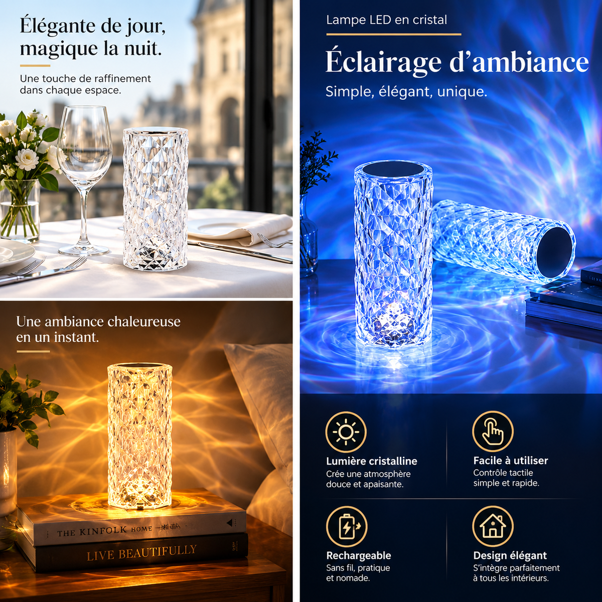 Lampe Cylindre Cristal