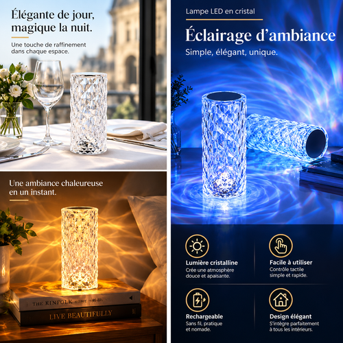 Lampe Cylindre Cristal